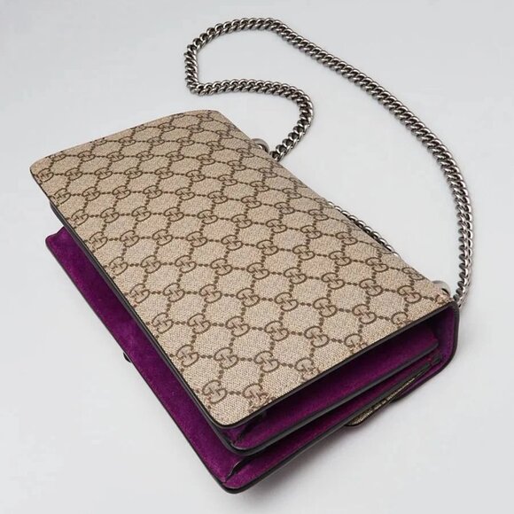 Gucci Beige GG Supreme Canvas Embroidered Sequin Small Dionysus Shoulder Bag - Picture 3 of 12